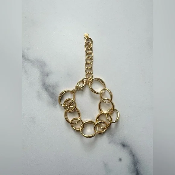 Bayou With Love Medium Oval Chain Bracelet 14k Gold Plated NWT - Picture 2 of 2